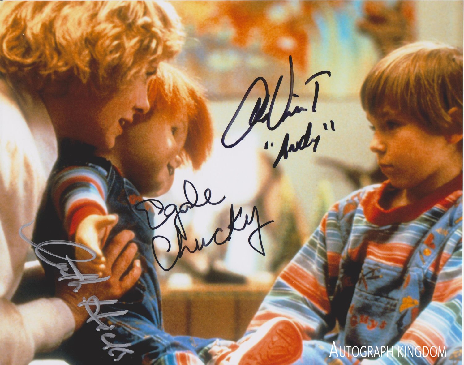 Child's Play Cast x 3 Ed Gale, Alex Vincent & Catherine Hicks 8 X 10" Signed Photo (Reprint 1847)