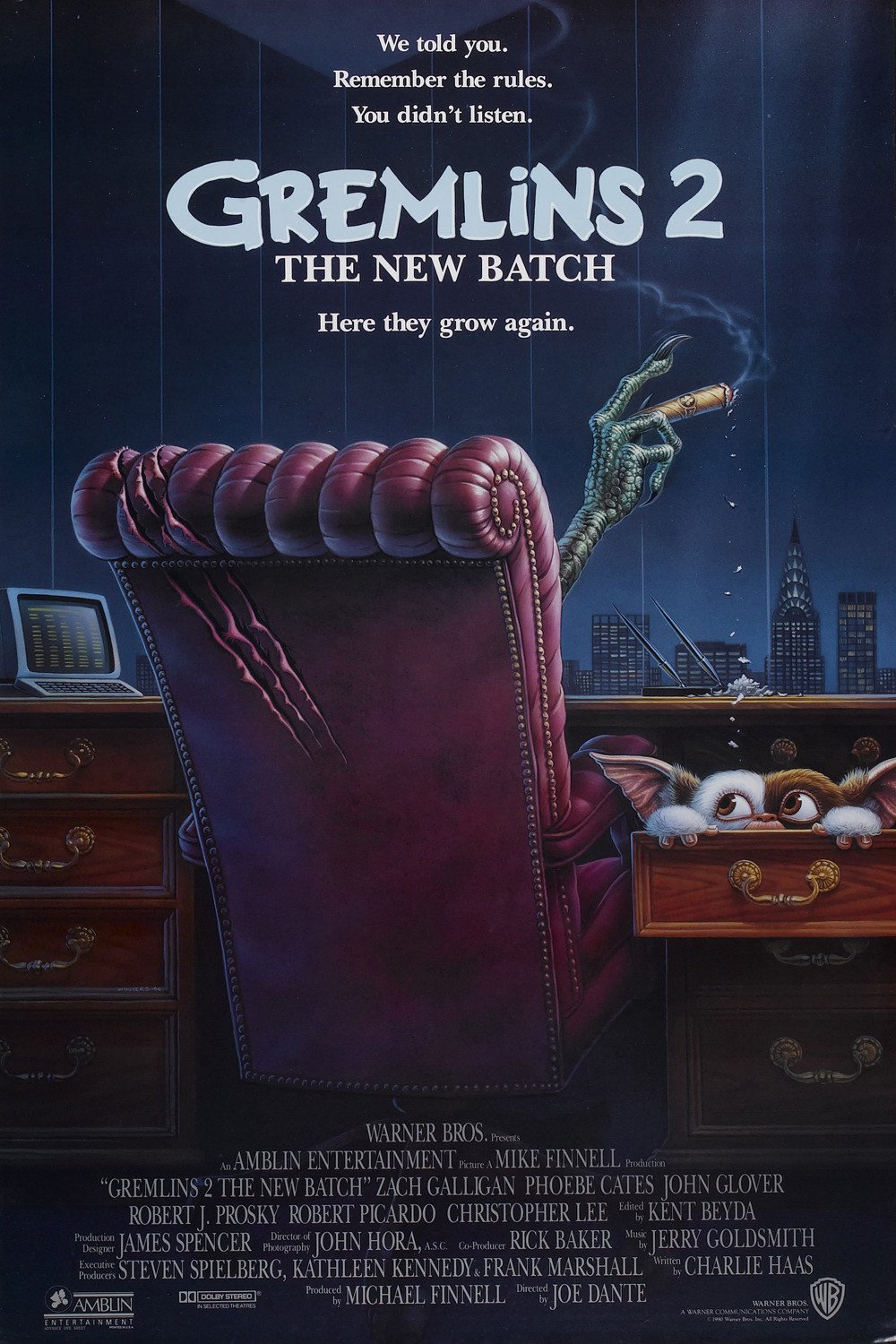 Gremlins 2 : The New Batch (1990) Original A4 Movie Poster Print (Reprint:1770) FREE SHIPPING