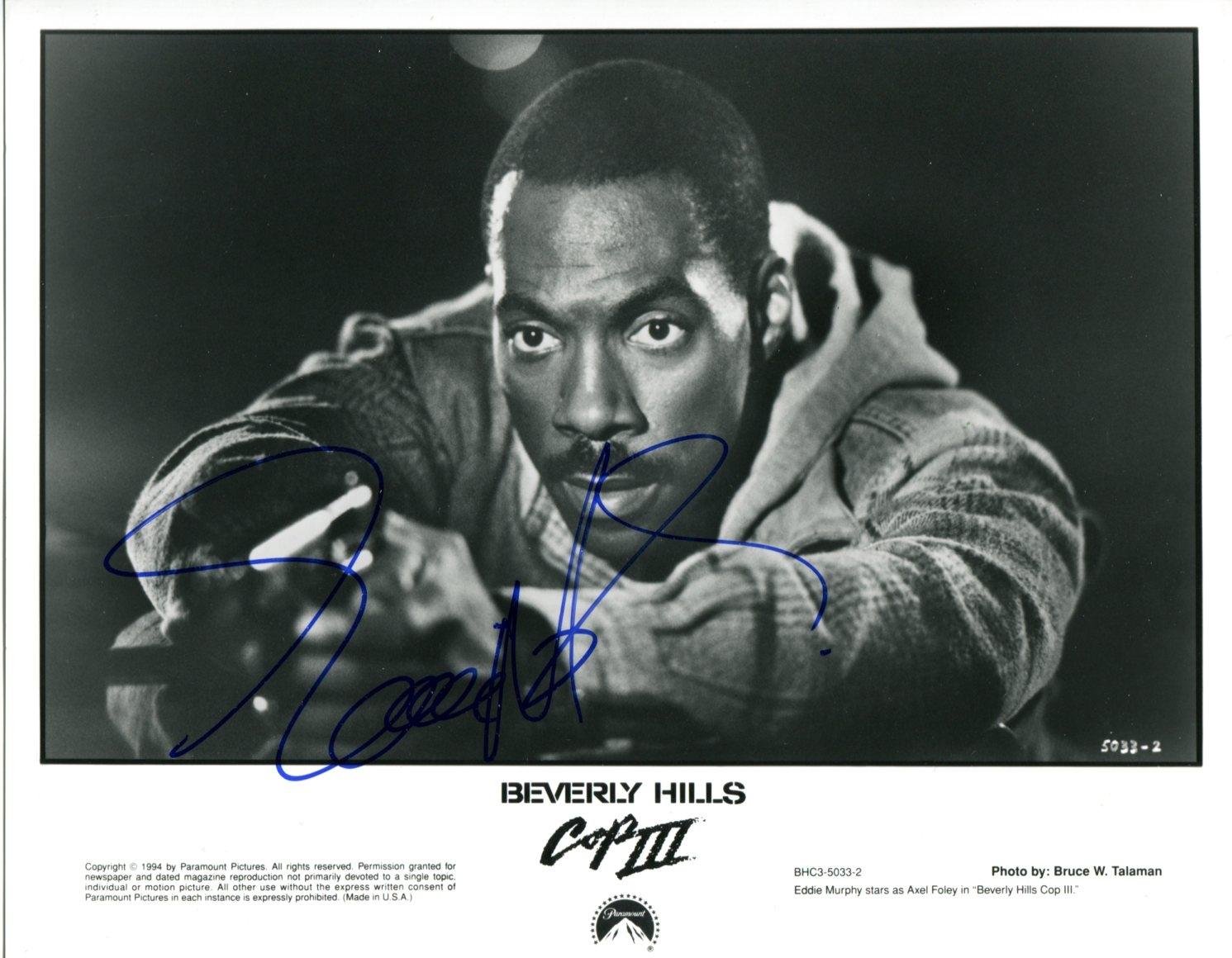 Eddie Murphy signed 8 x 10" Beverly Hills Cops Black & White Publicity Photo (Reprint: 2333)