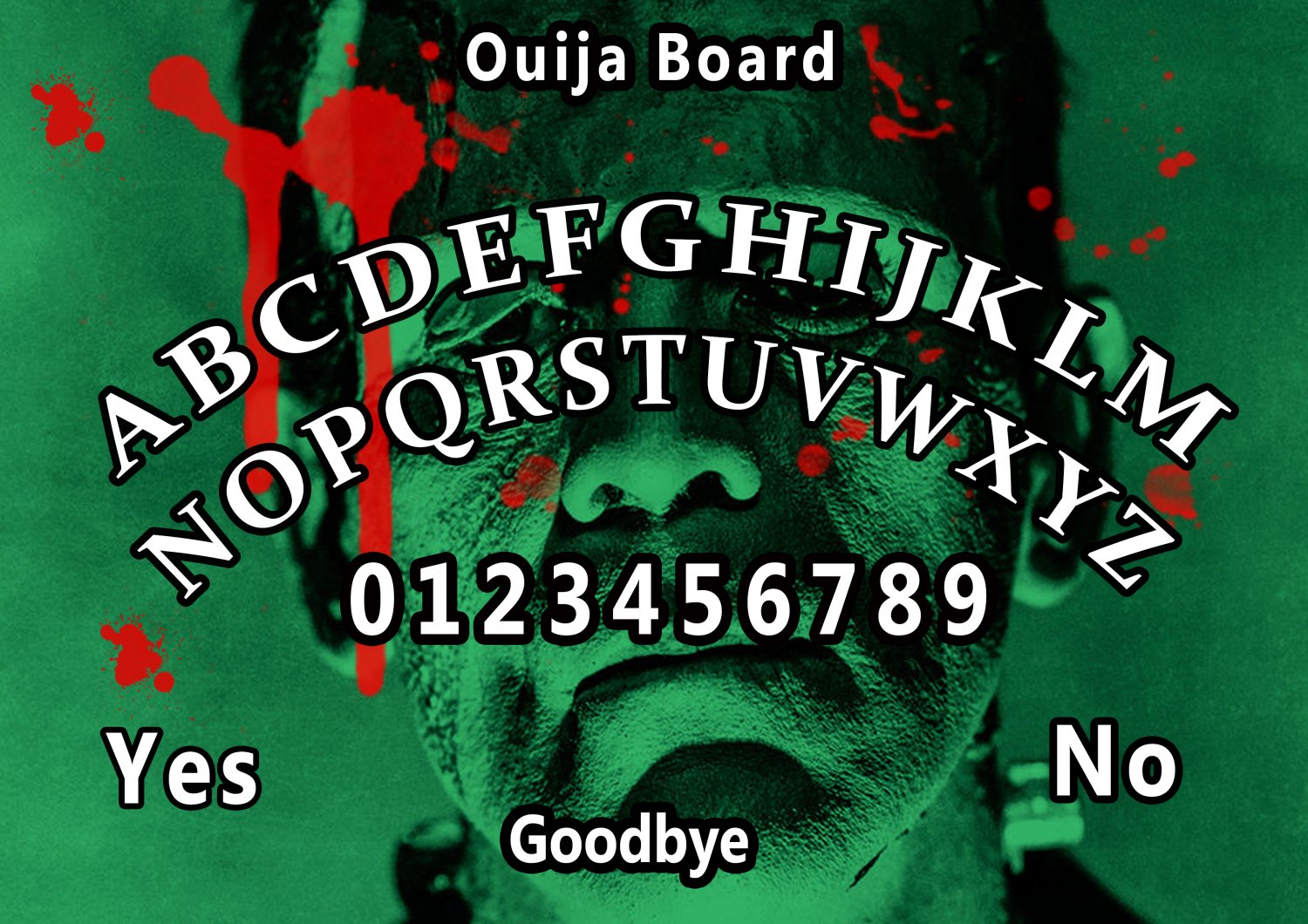 Limited Edition Frankenstein A4 Laminated Ouija Board / Poster | Ghost Hunting | EVP | Seances.