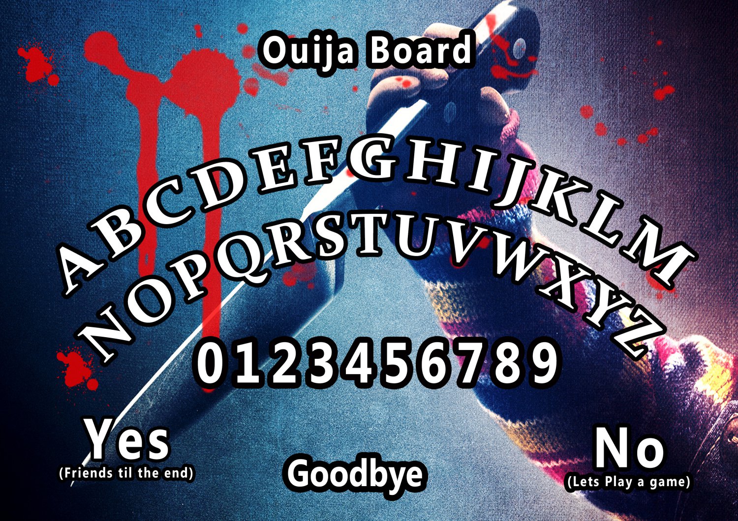 Child's Play 2010 A4 Laminated Ouija Board / Poster | Ghost Hunting | EVP | Seances