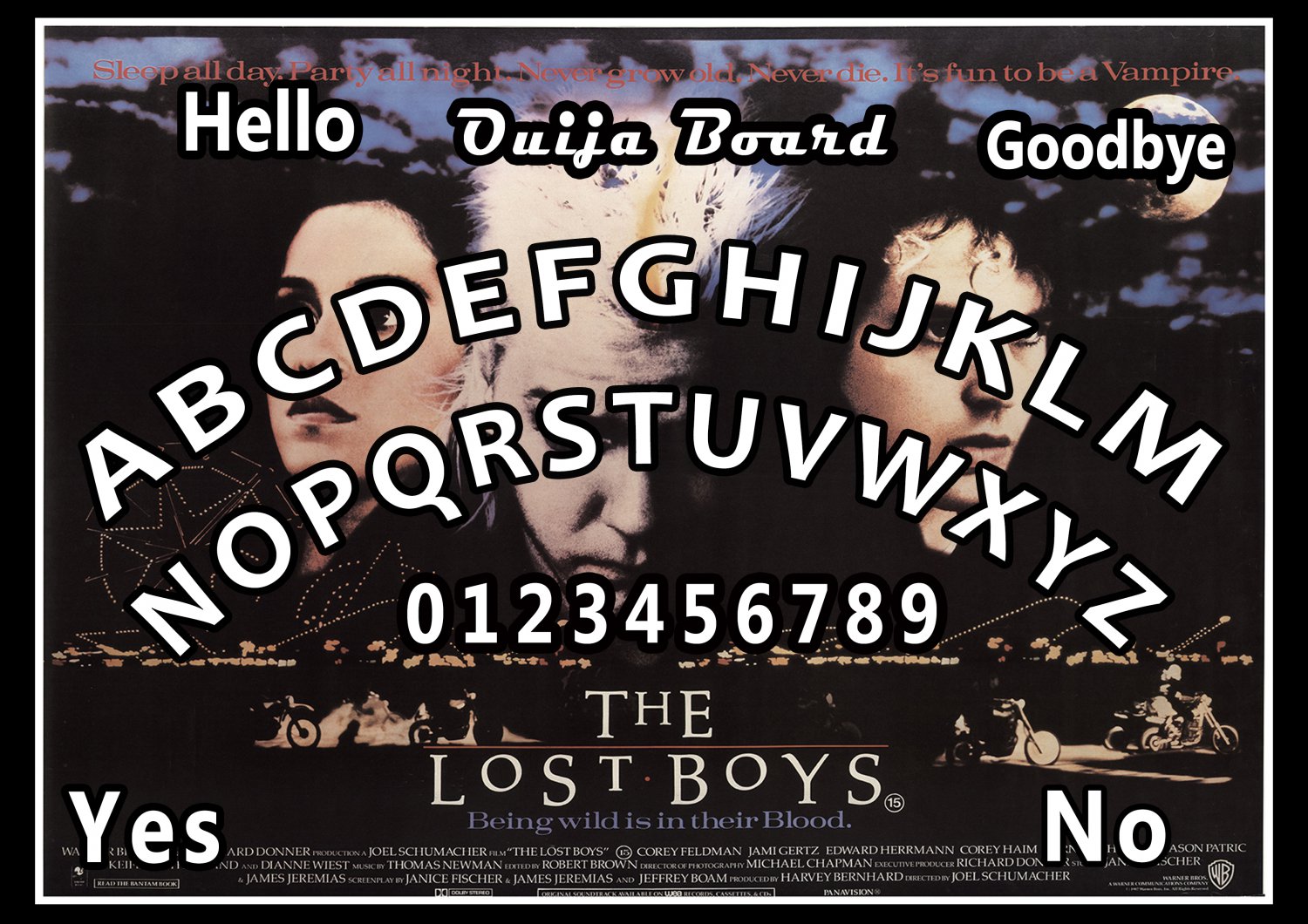 The Lost Boys A4 Laminated Ouija Board / Poster | Ghost Hunting | EVP | Seances No. 2