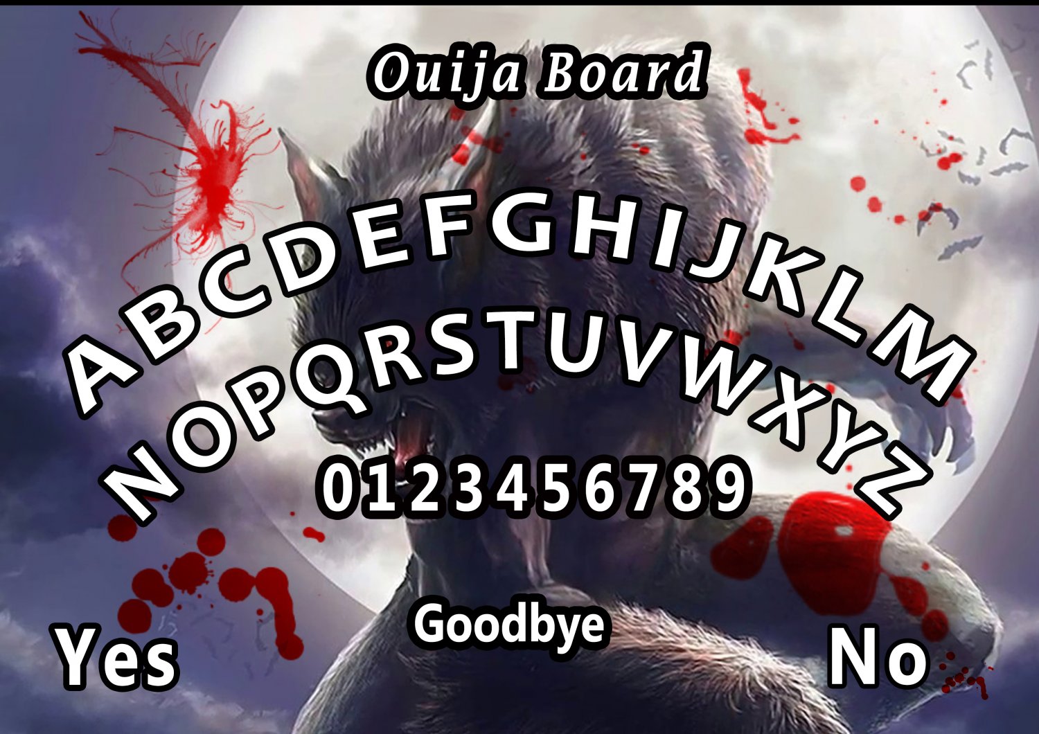 Werewolf A4 Laminated Ouija Board / Poster | Ghost Hunting | EVP | SeancesGreat Gift Idea!