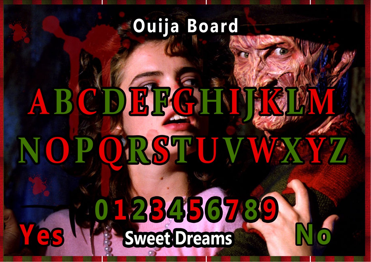 A Nightmare on Elm Street A4 Laminated Ouija Board / Poster print | Ghost Hunting | EVP | Seances
