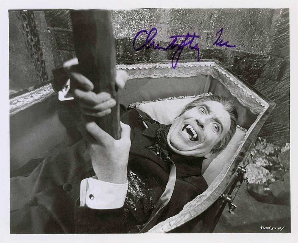 Signed & Mounted Christopher Lee Dracula 8 x 10 Photo I, Monster, Star Wars, (Reprint 522)