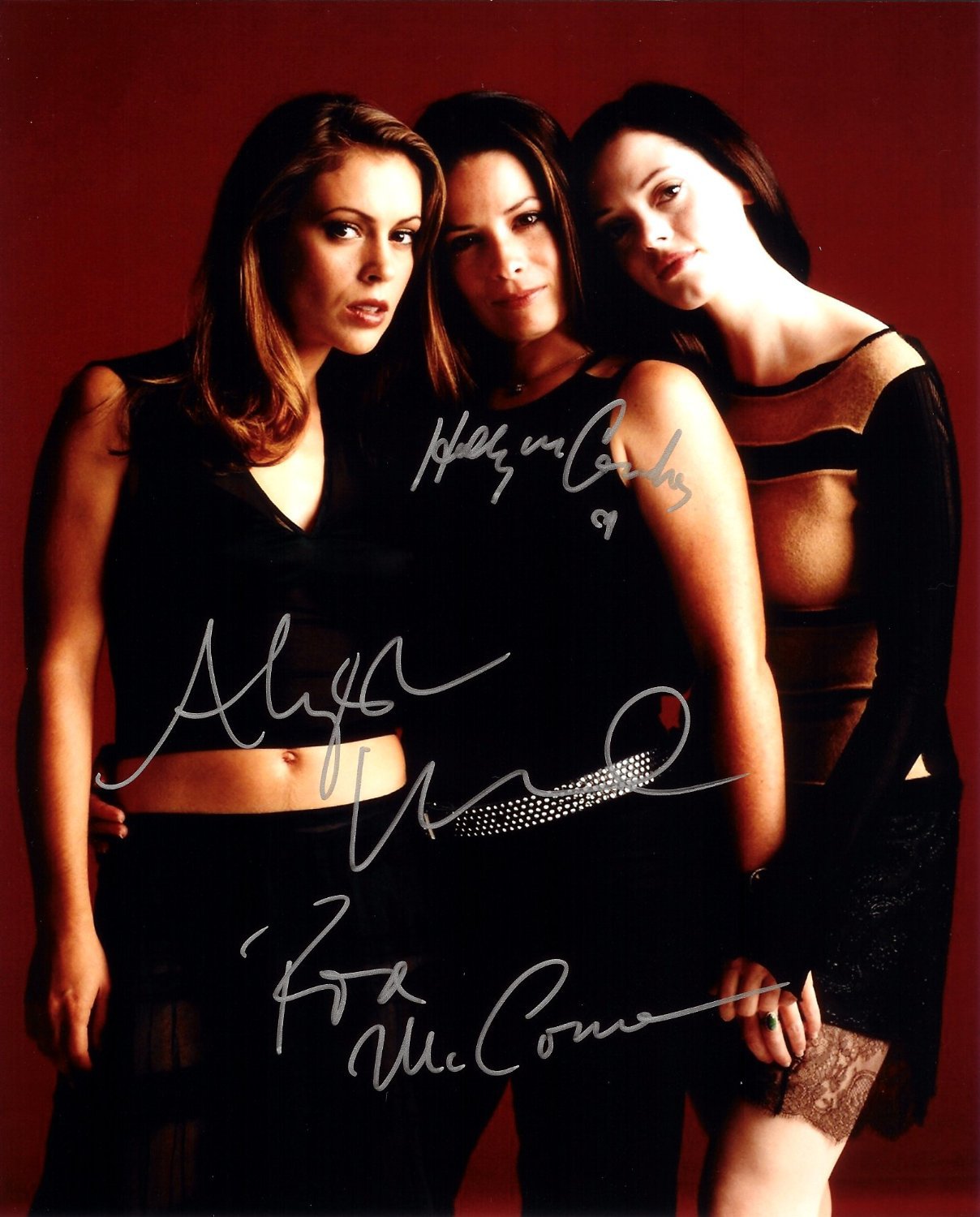 Charmed Cast X 3 Autographed Photo (Holly Marie Combs, Alyssa Milano