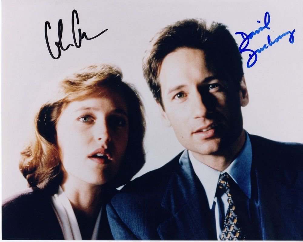 The X Files Cast x 2 David Duchovny & Gillian Anderson 8 x 10 Autographed Photo (Reprint 659)