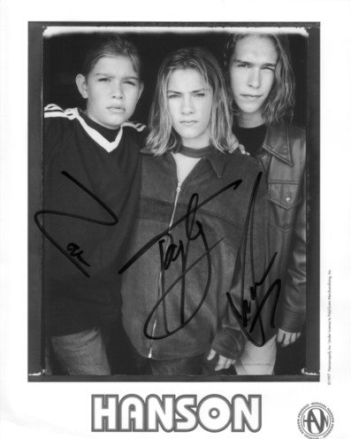 Hanson 8 x 10 Autographed Group Photo Isaac, Taylor & Zac Hanson (Reprint 704 Great Gift Idea)