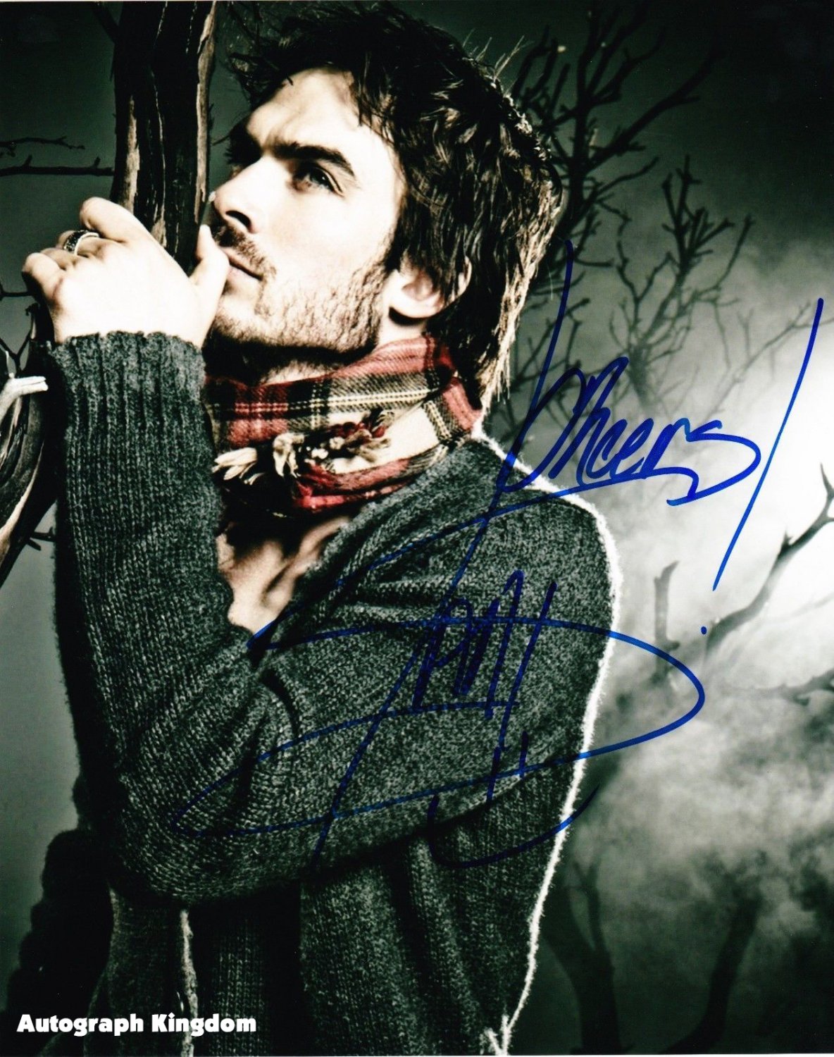 Signed & Mounted Ian Somerhalder 8 x 10 Photo The Vampire Diaries / Pulse (Reprint 920)