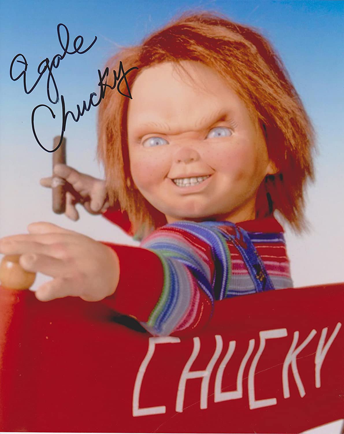 Ed Gale as Chucky Signed & Mounted 8 X 10" Autographed Photo (Reprint 2300) Great Gift Idea!