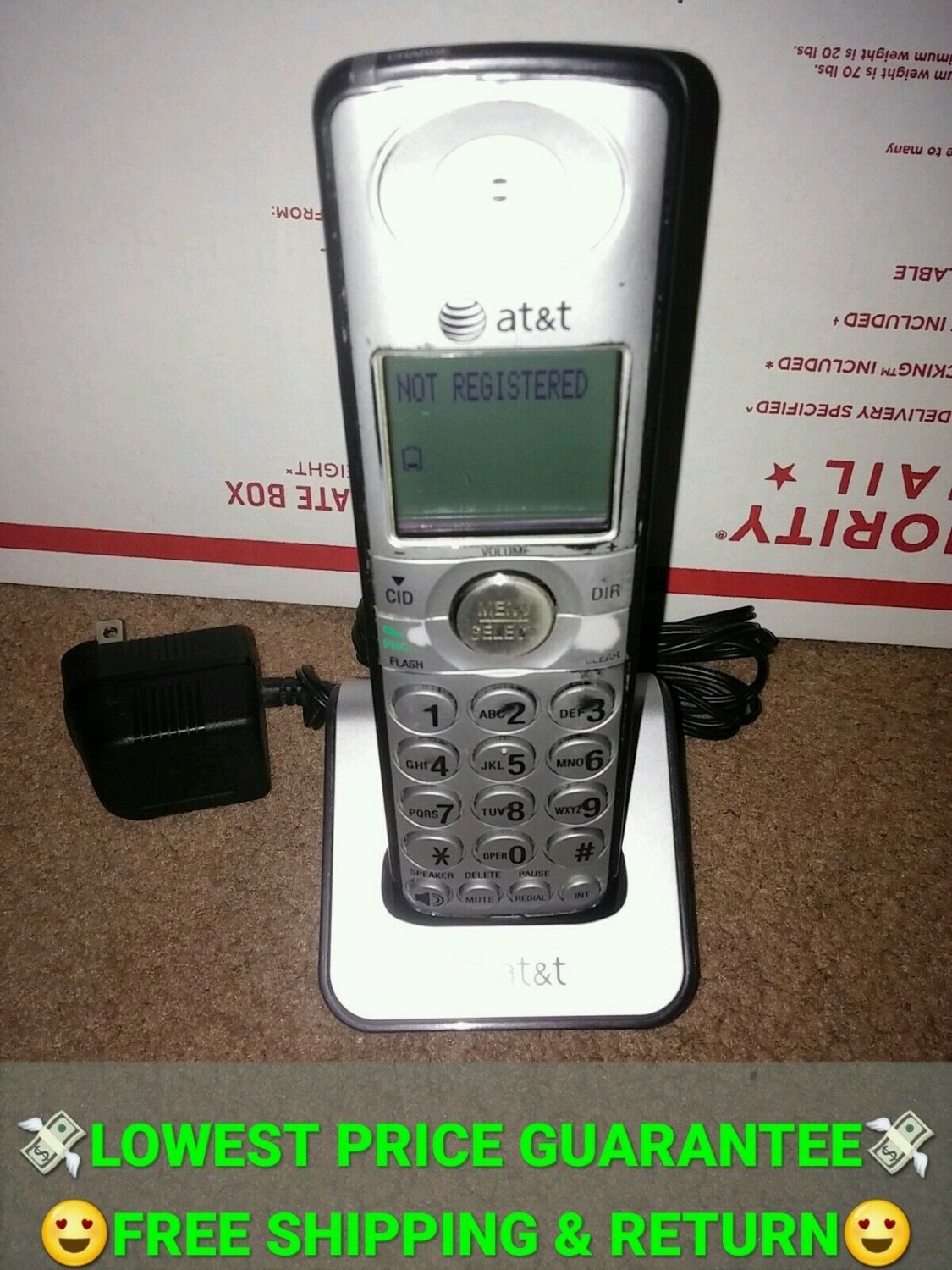 AT&T EXTRA HANDSET CL82209 REPLACEMENT/EXPANSION W/CRADLE/BATTERY/AC