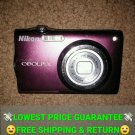 *Tested & Working* Nikon Coolpix S3000 12MP Digital Camera w/4x Wide Zoom Plum
