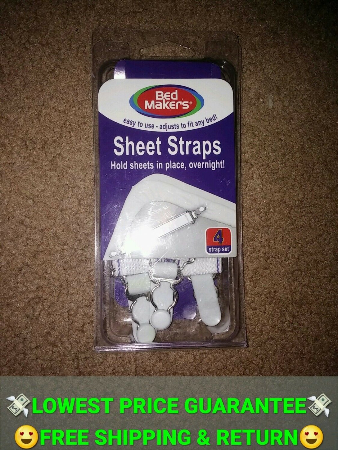 SHEET STRAPS FITS ADJUSTABLE BEDS AIR MATTRESSES SOFA BEDS FUTON RV's BOATS