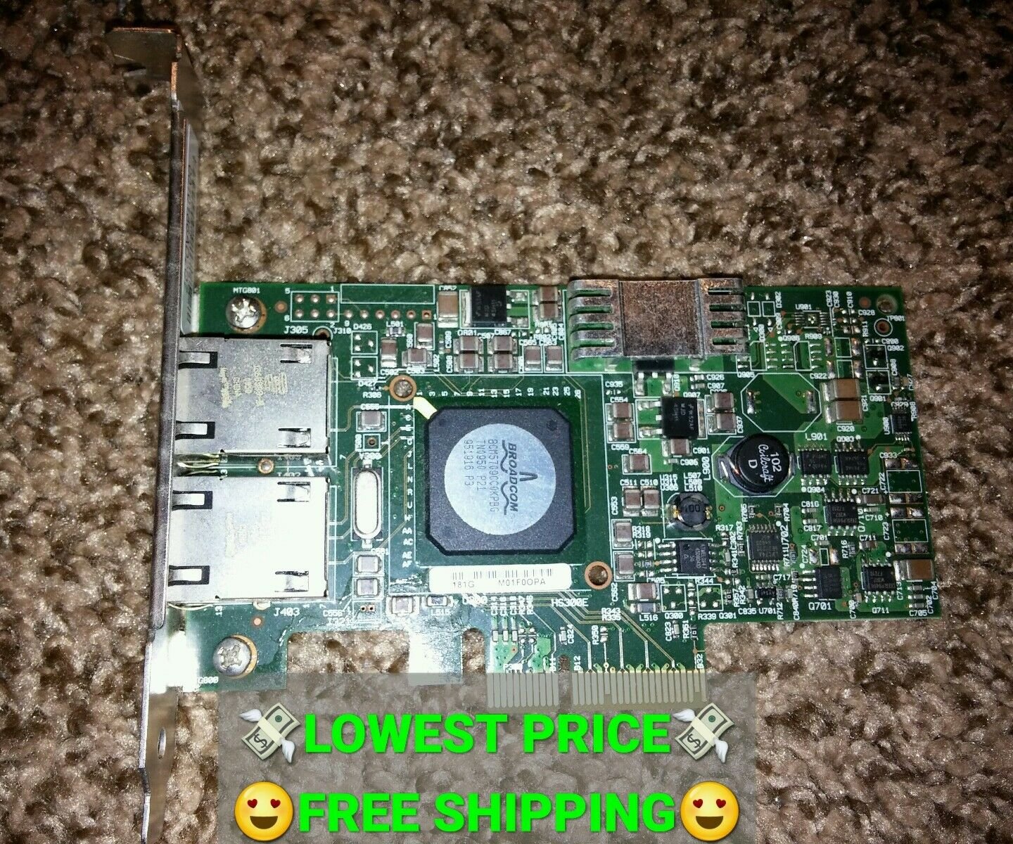 Dell Network Interface Card G218C CN-0F169G-71617 Dual Port 10/100/1000 PCI-E