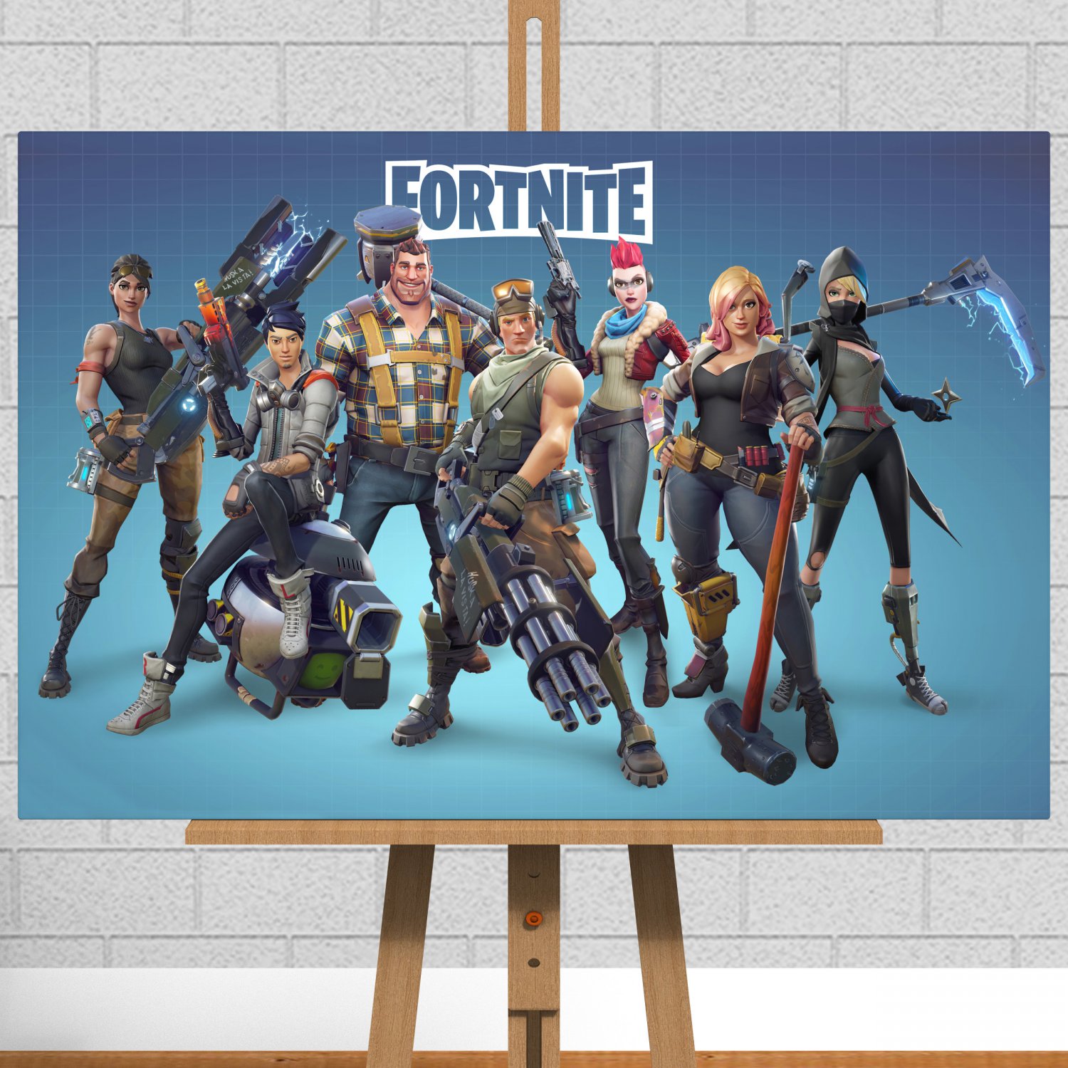Fortnite Games Framed Canvas Print / Picture - 30"x20" (76cm x 51cm Approx)