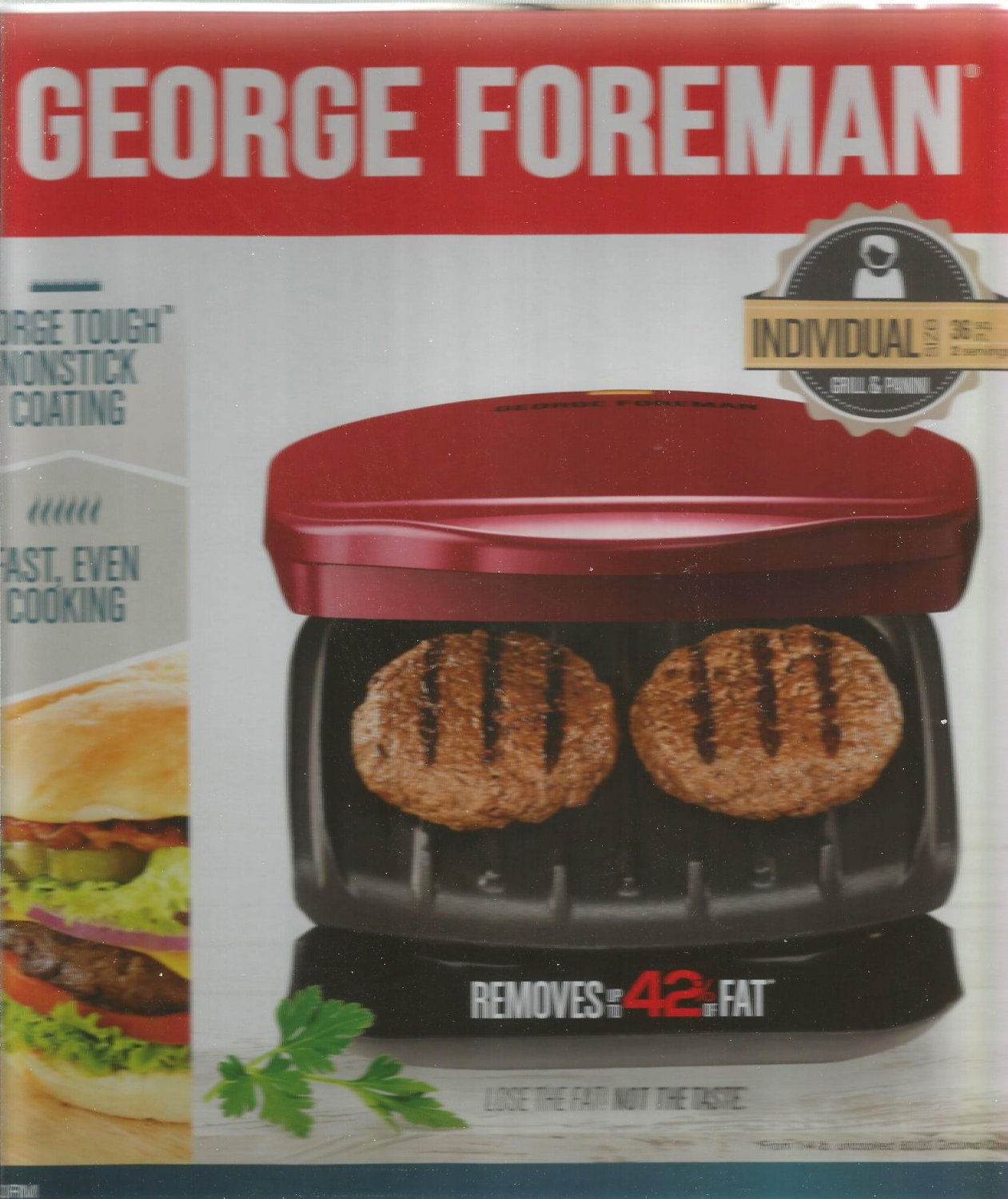 FOREMAN GRILL AND PANINI * RED * GR 10RM **BRAND NEW**