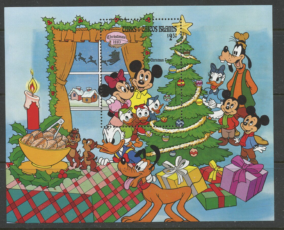 Christmas Mickey Mouse Minnie Donald Goofy Pluto mnh Souvenir Sheet