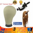 22" Canvas Cork Block Head Wig Making Mannequin Hat Cap Display Model Stand