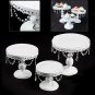 White Crystal Cake Holder Cupcake Display Stand Wedding Banquet 3/6/9/12pcs/ Set