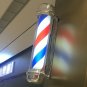 Barber Pole Light LED Red White Blue Stripes Rotating Metal Hair Salon Shop 28"