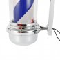 Barber Pole Light LED Red White Blue Stripes Rotating Metal Hair Salon Shop 28"