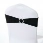 100PCS black Chair Cover Spandex Stretch Wedding Event Seat Band Sash+Buckle