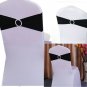 100PCS black Chair Cover Spandex Stretch Wedding Event Seat Band Sash+Buckle