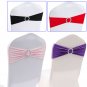 50pc/set Spandex Stretch Chair Cover Sashes Bow Band Wedding Party Banquet Decor