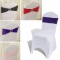 50pc/set Spandex Stretch Chair Cover Sashes Bow Band Wedding Party Banquet Decor