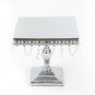 Modern Cake Dessert Stand Square Display Crystal F/ Wedding Party Metal Pedestal