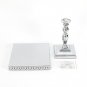 Modern Cake Dessert Stand Square Display Crystal F/ Wedding Party Metal Pedestal
