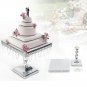 Modern Cake Dessert Stand Square Display Crystal F/ Wedding Party Metal Pedestal