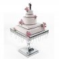 Modern Cake Dessert Stand Square Display Crystal F/ Wedding Party Metal Pedestal