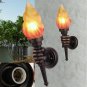 Retro Vintage Hand Torch Lamp Loft Iron Industrial Rustic Sconce E27 Wall Light
