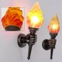 Retro Vintage Hand Torch Lamp Loft Iron Industrial Rustic Sconce E27 Wall Light