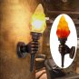 Retro Vintage Hand Torch Lamp Loft Iron Industrial Rustic Sconce E27 Wall Light