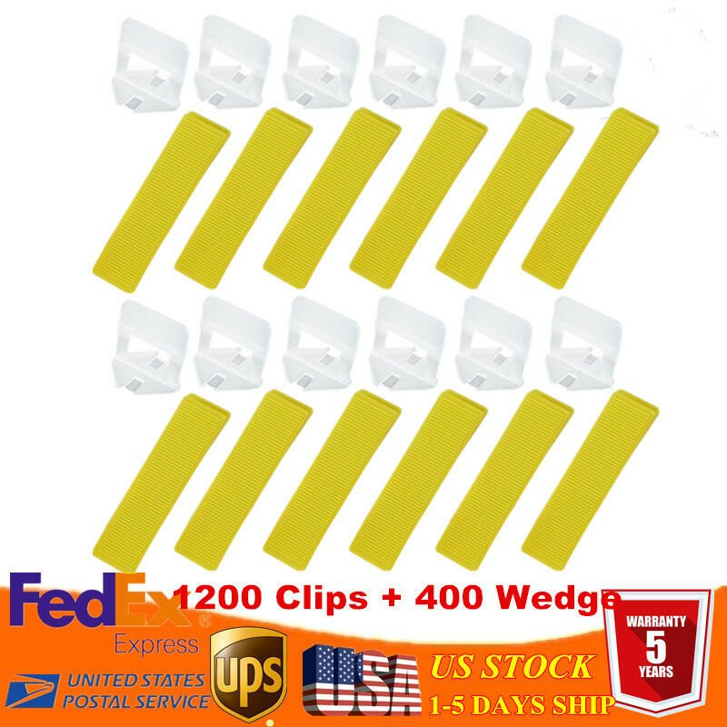 1600pcs Reusable Tile Leveling System Clips Wedges Flat Wall Floor Spacers HOT