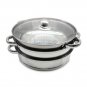 3 Tier Steamer Stainless Steel Glass Lid Light Weight Cooker Pot Cookware Silver