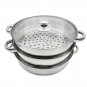 3 Tier Steamer Stainless Steel Glass Lid Light Weight Cooker Pot Cookware Silver