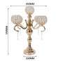 Crystal 5 Arm Candelabra Votive Candle Holder Wedding Centerpieces Gold US STOCK
