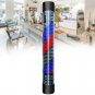 Hair Salon Shop Sign LED Light Barber Pole Blue Red White Stripes Rotating Light
