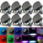 8X LED PAR Can Stage Light Disco Ballroom Stage Lighting LED Flat Par Light Lamp