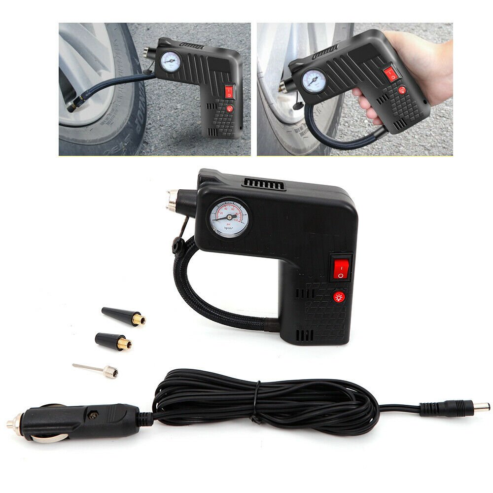 Portable Car Air Compressor Heavy Duty Inflator Tire Pump 12V 300 PSI 4 Unit New