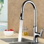 Adjustable Kitchen Mixer Tap Sink Faucet Pull Out Spray one Handle Chome