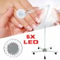 5x Diopter LED Magnifying Floor Stand Lamp Glass Lens Facial Magnifier 5 Wheel