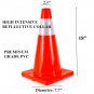 5PCS Traffic Cones 18" Slim Fluorescent Reflective Road Safety Parking Cones USA