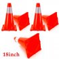 5PCS Traffic Cones 18" Slim Fluorescent Reflective Road Safety Parking Cones USA
