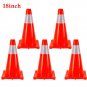 5PCS Traffic Cones 18" Slim Fluorescent Reflective Road Safety Parking Cones USA