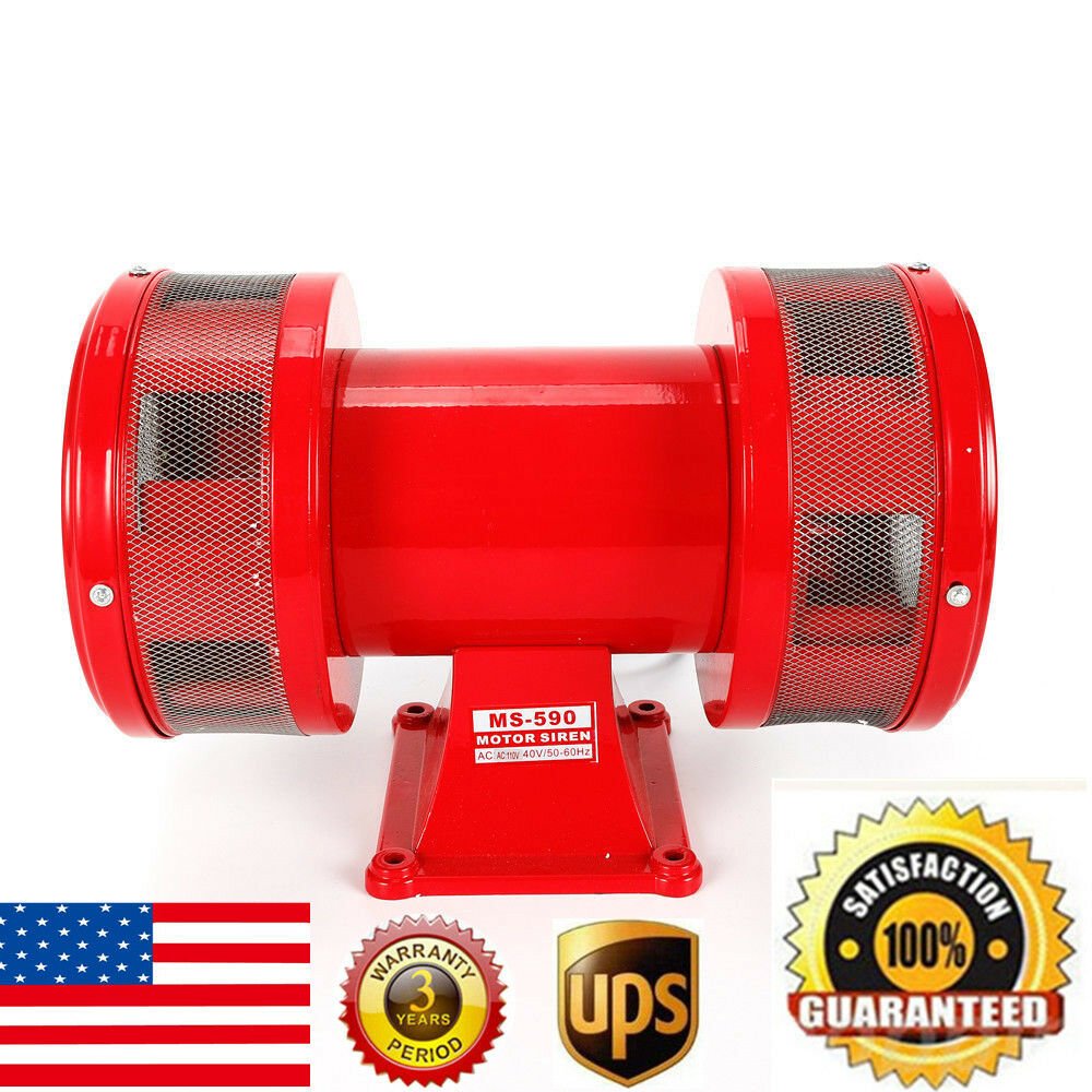 NEW Buzzer 3.6A Metal Motor Driven Air Raid Siren Alarm Warning Equipment UPS