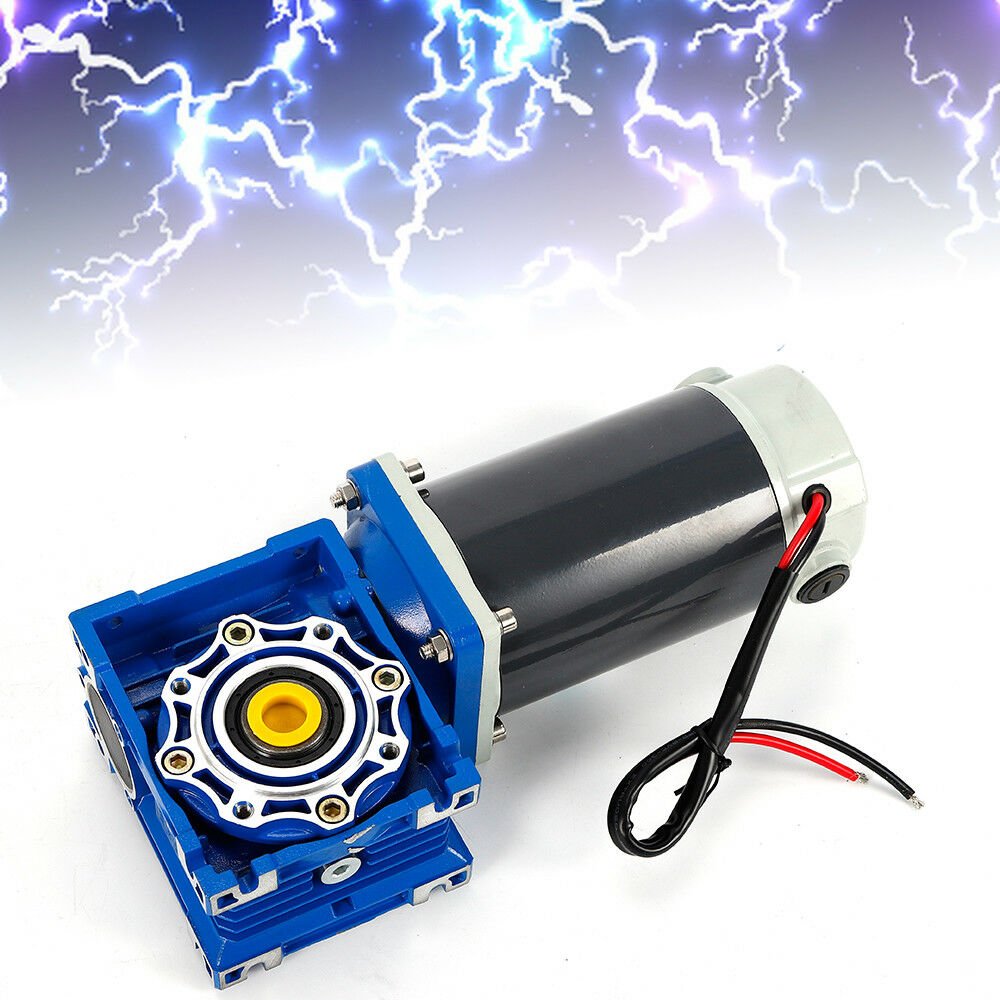 DC12V 200kg.cm 90W Low Speed High Torque Worm Gear Reducer Motor Shaft Dia 18mm